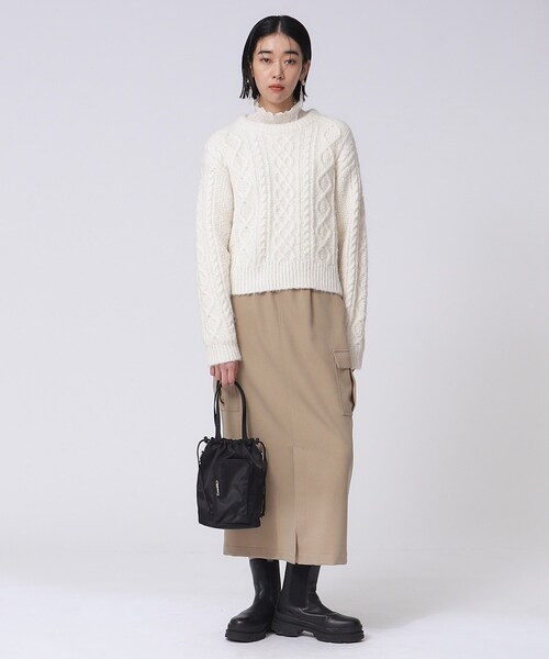 GALLEST（ギャレスト）の「ショルダー巾着ポーチ（ショルダーバッグ・レディース・カーキ/ブラック・00）」の4枚目の写真