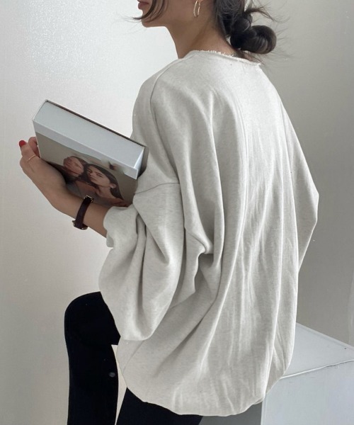 Miniministore(ミニミニストア)の「レースアップ スウェット 長袖レディース(スウェット・レディース・ライトグレー/ブラック・フリー)」の10枚目の写真
