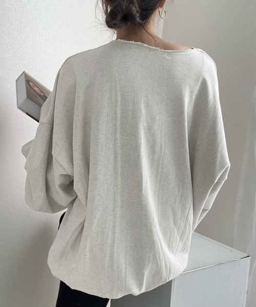 Miniministore(ミニミニストア)の「レースアップ スウェット 長袖レディース(スウェット・レディース・ライトグレー/ブラック・フリー)」の11枚目の写真