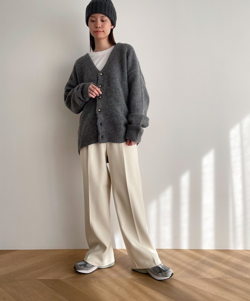 CANAL JEAN（キャナルジーン）の「CANAL JEAN ウォームタックストレートパンツ（その他パンツ・レディース・チャコールグレー/アイボリー・X-SMALL/MEDIUM/SMALL）」の5枚目の写真