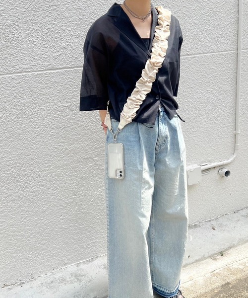 Me%（ミィパーセント）の「クシュクシュモバイルショルダーストラップ 993228（スマホグッズ・レディース・ブラック/シルバー/アイボリー/ベージュ・FREE）」の13枚目の写真