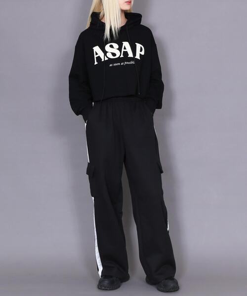 Figments（フィグメンツ）の「ASAPクロップドパーカー（パーカー・レディース・ブラック/グレー・FREE）」の18枚目の写真