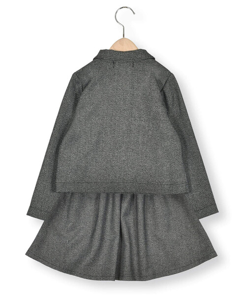 【お揃い】リボン付きチェック無地フォーマルスーツ上下セット(110~130㎝)（スーツジャケット）｜BeBe Petits Pois Vert（ベベプチポワヴェール）