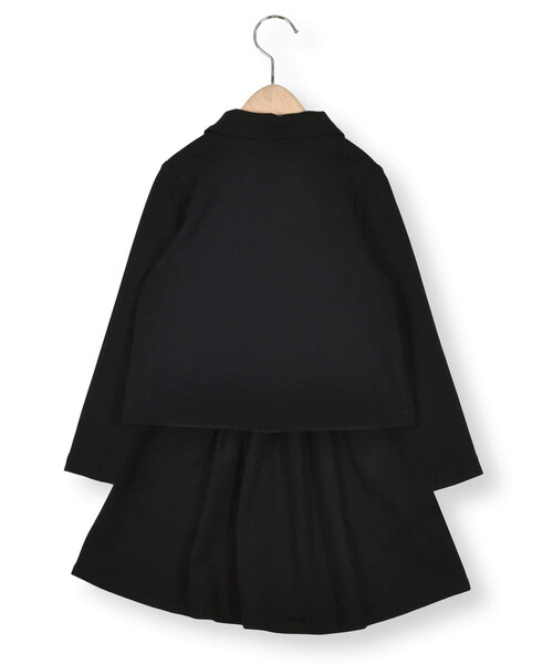 【お揃い】リボン付きチェック無地フォーマルスーツ上下セット(110~130㎝)（スーツジャケット）｜BeBe Petits Pois Vert（ベベプチポワヴェール）