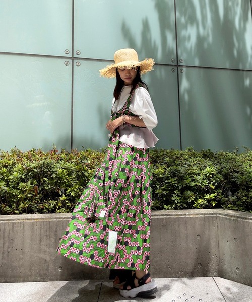 オリーブグリーン フラワーシルエットビスチェ オリーブグリーン フラワーシルエットビスチェ オリーブグリーン