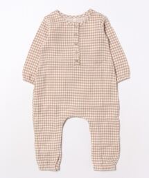 Quincy Mae（クインシーメイ）の「【Bs】【it】【Quincy Mae】WOVEN JUMPSUIT | COCOA GINGHAM（その他ベビー用品）」