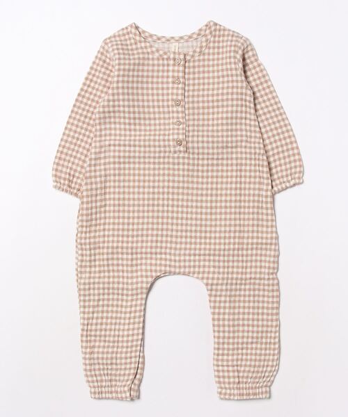 【セール】【Bs】【it】【Quincy Mae】WOVEN JUMPSUIT | COCOA GINGHAM（その他ベビー用品）｜Quincy Mae（クインシーメイ）