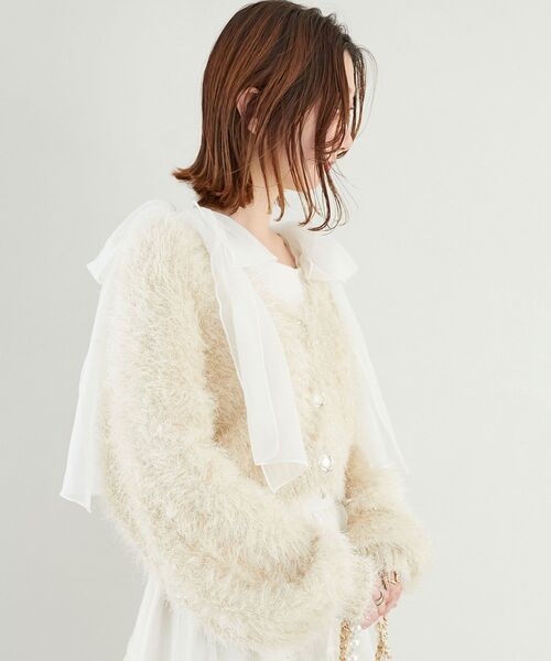 MAJESTIC LEGON(マジェスティックレゴン)の「ラメミックスニットカーディガン(カーディガン/ボレロ・レディース・アイボリー/ピンク/チャコールグレー・MEDIUM)」の17枚目の写真