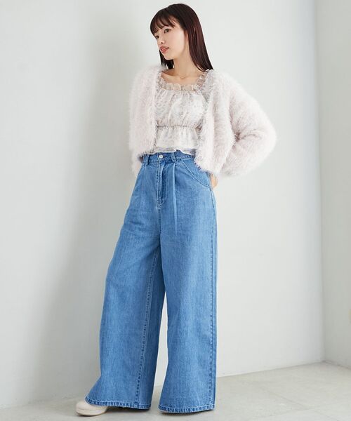 MAJESTIC LEGON(マジェスティックレゴン)の「ラメミックスニットカーディガン(カーディガン/ボレロ・レディース・アイボリー/ピンク/チャコールグレー・MEDIUM)」の22枚目の写真