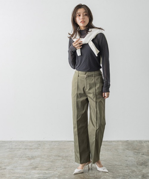 Pierrot（ピエロ）の「シアードットチュールハイネックトップス（Tシャツ/カットソー・レディース・チャコール/グレー・M/L）」の7枚目の写真