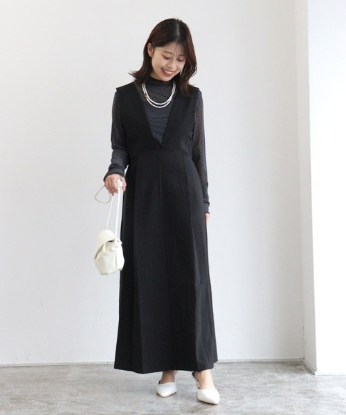 Pierrot（ピエロ）の「シアードットチュールハイネックトップス（Tシャツ/カットソー・レディース・チャコール/グレー・M/L）」の13枚目の写真
