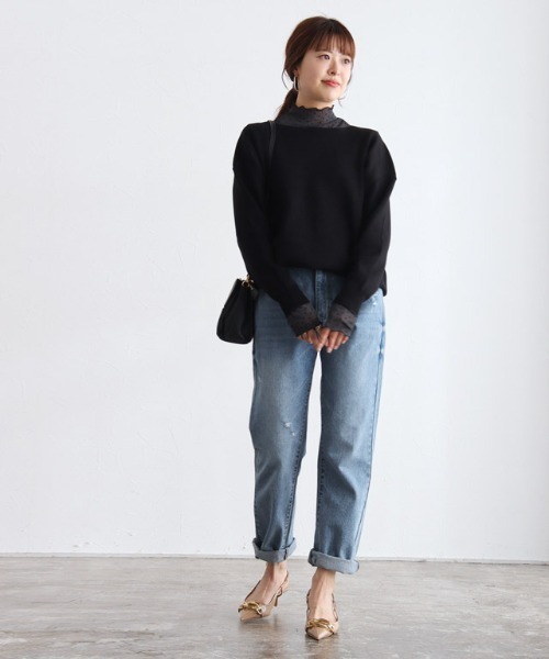 Pierrot（ピエロ）の「シアードットチュールハイネックトップス（Tシャツ/カットソー・レディース・チャコール/グレー・M/L）」の15枚目の写真