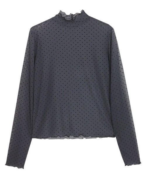 Pierrot（ピエロ）の「シアードットチュールハイネックトップス（Tシャツ/カットソー・レディース・チャコール/グレー・M/L）」の17枚目の写真