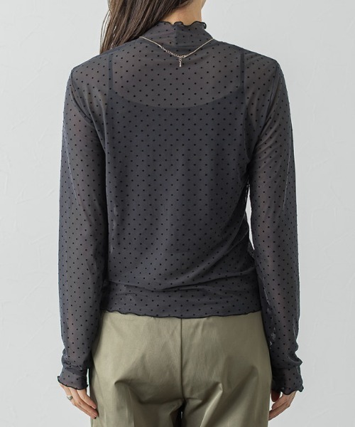 新品 アトリエピエロ ラッフルレースシャツ ロングシャツ ハイネック 新品 アトリエピエロ ラッフルレースシャツ ロングシャツ