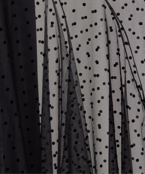 Chez toi（シェトワ）の「チュールはぎスカート（スカート・レディース・グレイッシュベージュ/チャコールグレー/ドット/キャメル・FREE）」の7枚目の写真