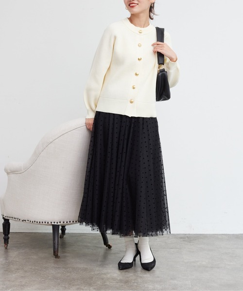Chez toi（シェトワ）の「チュールはぎスカート（スカート・レディース・グレイッシュベージュ/チャコールグレー/ドット/キャメル・FREE）」の11枚目の写真