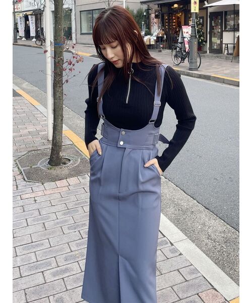 MURUA（ムルーア）の「ベルテットナロージャンパースカート（ワンピース・レディース・ブルー/ネイビー・FREE）」の19枚目の写真