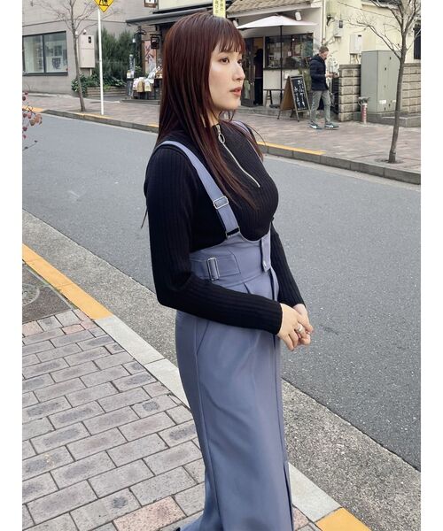 MURUA（ムルーア）の「ベルテットナロージャンパースカート（ワンピース・レディース・ブルー/ネイビー・FREE）」の8枚目の写真