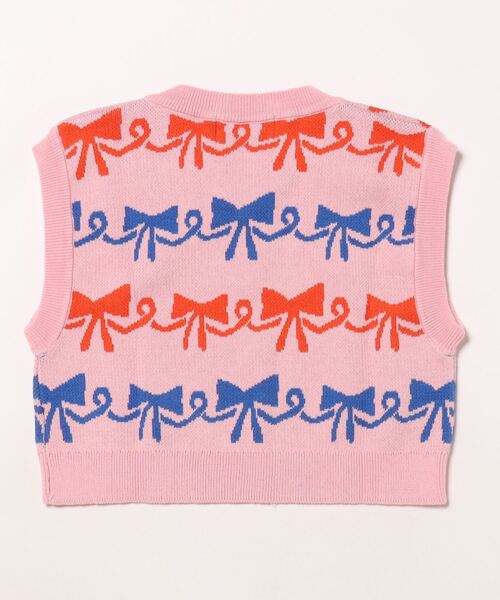 BOBO CHOSES（ボボショーズ）の「Ribbon Bow all over jacquard vest（ニット/セーター・キッズ・ピンク・8Y-10Y/6-7YEAR/4-5YEAR/2y-3y/12Y-14Y/10Y-12Y）」の11枚目の写真
