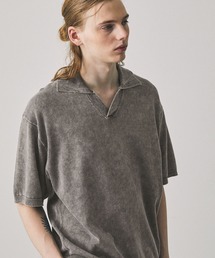 ストーンウォッシュスキッパールーズニットポロシャツ EMMA CLOTHES 2024SS