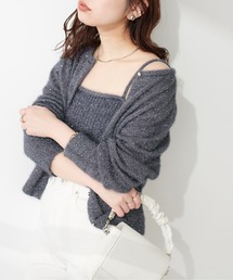 ラメファンシーヤーンリブ編みビスチェ