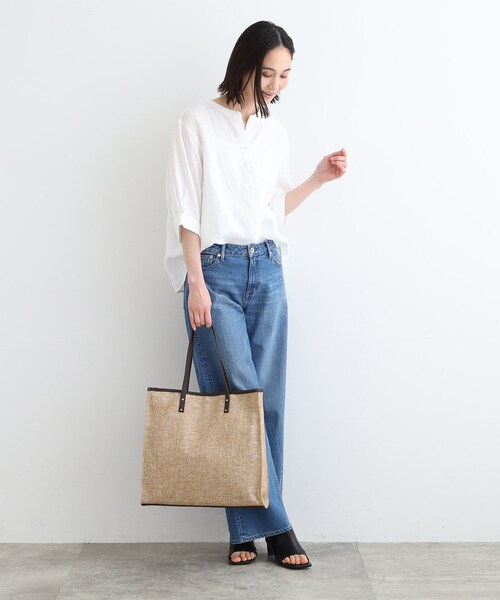 INDIVI(インディヴィ)の「◆【A4収納可能/ラメミックス】ジュート トートバッグ(トートバッグ・レディース・キャメル/ブルーグリーン/ブラック系3・00)」の15枚目の写真