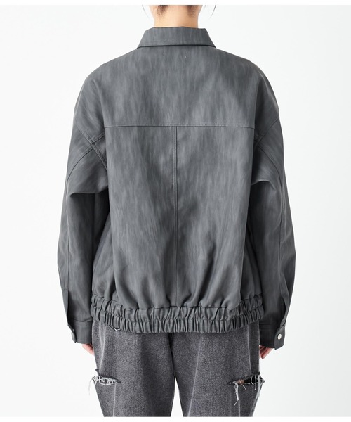 ANAP（アナップ）の「ヴィンテージ加工フェイクレザーブルゾン（ブルゾン・レディース・ブラック/ベージュ・FREE）」の16枚目の写真