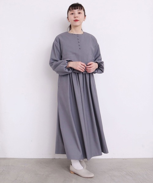 l'atelier du savon(アトリエドサボン)の「ちびころボタン まるいお袖のジャケット(ノーカラージャケット・レディース・ブラック/グレー・FREE)」の11枚目の写真