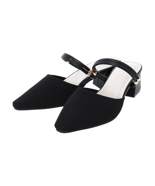 Green　Parks（グリーンパークス）の「RUPIS.　ニットヒールミュール（サンダル・レディース・ブラック/ホワイト系その他2/レオパード・L/M/S）」の12枚目の写真