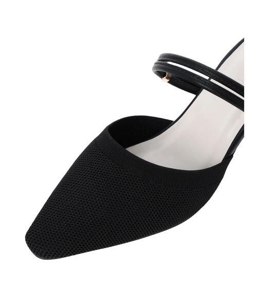 Green　Parks（グリーンパークス）の「RUPIS.　ニットヒールミュール（サンダル・レディース・ブラック/ホワイト系その他2/レオパード・L/M/S）」の6枚目の写真