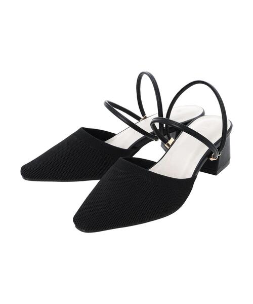 Green　Parks（グリーンパークス）の「RUPIS.　ニットヒールミュール（サンダル・レディース・ブラック/ホワイト系その他2/レオパード・L/M/S）」の10枚目の写真