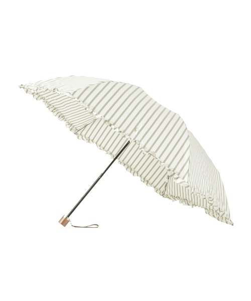 PORO RALPH LAUREN ストライプフリル折りたたみ傘 折りたたみ傘 雨傘 ストライプフリル（折りたたみ傘）｜POLO RALPH