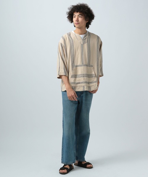 BAYFLOW(ベイフロー)の「ノルマンディーリネン柄プルオーバー(シャツ/ブラウス・メンズ・オフホワイト/ベージュ・MEDIUM/LARGE)」の11枚目の写真