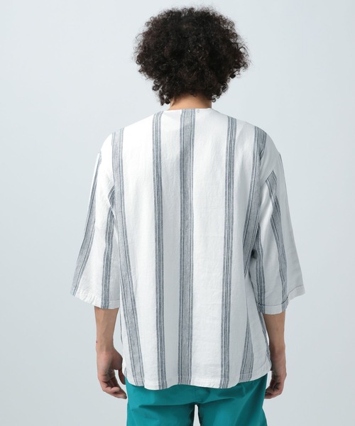 BAYFLOW(ベイフロー)の「ノルマンディーリネン柄プルオーバー(シャツ/ブラウス・メンズ・オフホワイト/ベージュ・MEDIUM/LARGE)」の15枚目の写真