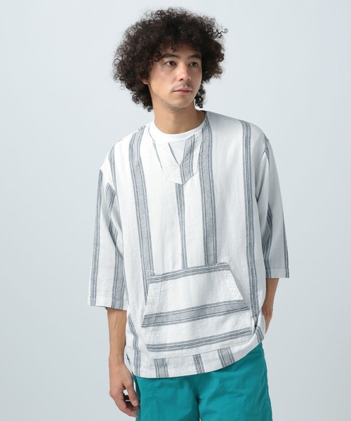 BAYFLOW(ベイフロー)の「ノルマンディーリネン柄プルオーバー(シャツ/ブラウス・メンズ・オフホワイト/ベージュ・MEDIUM/LARGE)」の10枚目の写真