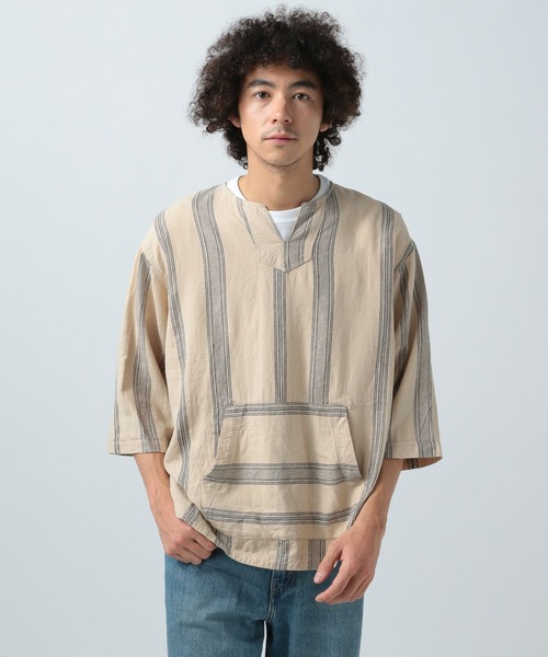 BAYFLOW(ベイフロー)の「ノルマンディーリネン柄プルオーバー(シャツ/ブラウス・メンズ・オフホワイト/ベージュ・MEDIUM/LARGE)」の12枚目の写真