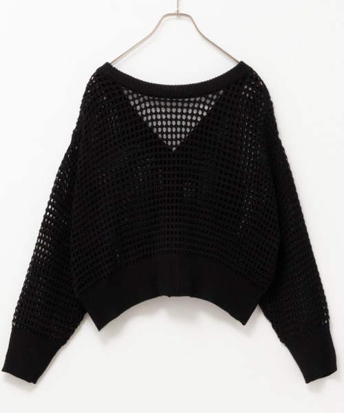 HusHusH(ハッシュアッシュ)の「HusHusH ハッシュアッシュ リネンライクニットカーディガン(カーディガン/ボレロ・レディース・ネイビー/ブラック・L/M/S)」の9枚目の写真