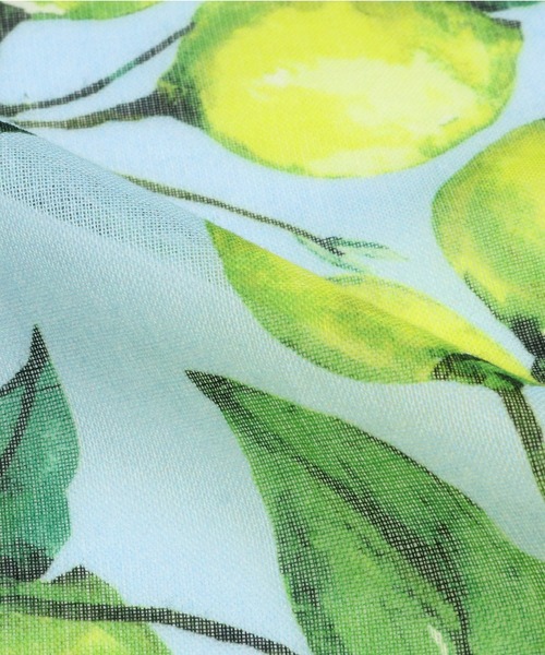 TOKYO SHIRTS（トウキョウシャツ）の「レモン柄 コットンストール（ストール/ショール・レディース・ブルーグリーン/イエロー・FREE）」の3枚目の写真