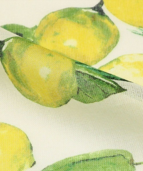 TOKYO SHIRTS（トウキョウシャツ）の「レモン柄 コットンストール（ストール/ショール・レディース・ブルーグリーン/イエロー・FREE）」の5枚目の写真