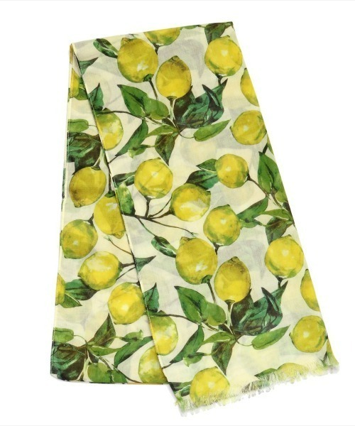 TOKYO SHIRTS（トウキョウシャツ）の「レモン柄 コットンストール（ストール/ショール・レディース・ブルーグリーン/イエロー・FREE）」の6枚目の写真