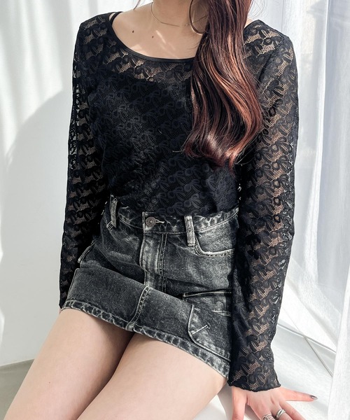 今期 &ellecy レースカットソー Heather（ヘザー）の「リボンレースカットソー 118683（Tシャツ