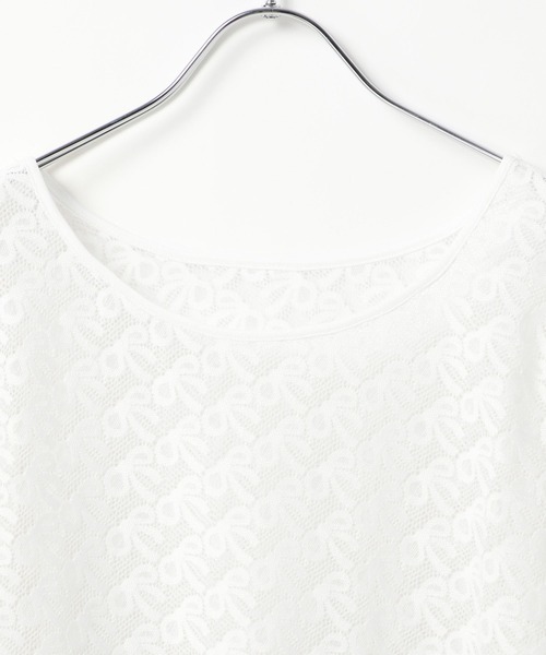 Heather(ヘザー)の「リボンレースカットソー 118683(Tシャツ/カットソー・レディース・ホワイト/ブラック・FREE)」の5枚目の写真