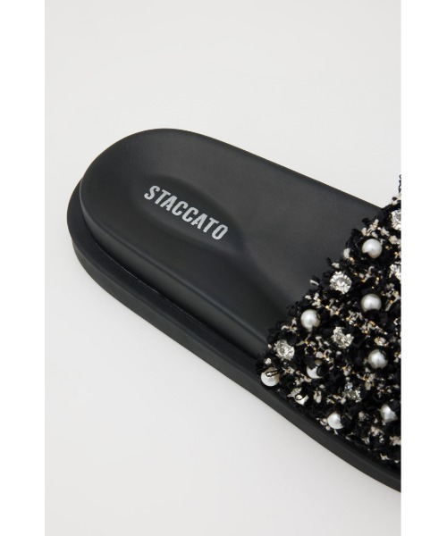 STACCATO(スタッカート)の「ツイードMIXパールフラットサンダル(サンダル・レディース・ブラック系その他/ホワイト系その他・22.5cm/23cm/23.5cm/24cm/24.5cm)」の10枚目の写真