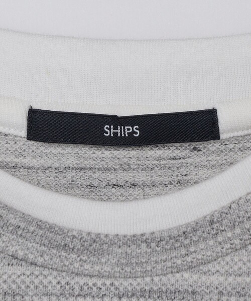 SHIPS(シップス)の「SHIPS: フェイクレイヤード ピケ クルーネック Tシャツ(Tシャツ/カットソー・メンズ・ライトグレー/ナチュラル/ネイビー/ブラウン/ラベンダー/クリーム・X-LARGE/LARGE/MEDIUM/SMALL)」の11枚目の写真