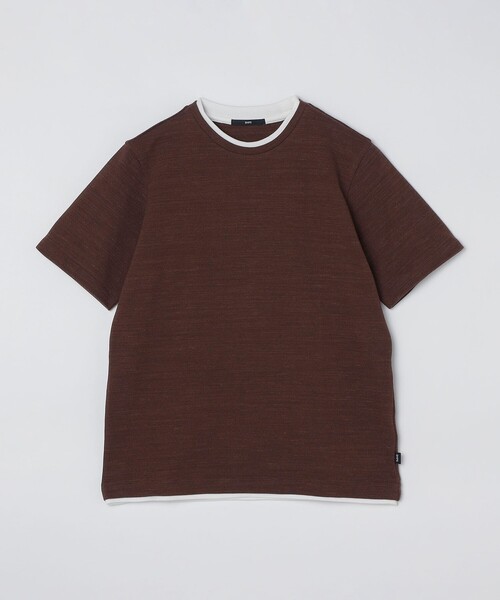 SHIPS(シップス)の「SHIPS: フェイクレイヤード ピケ クルーネック Tシャツ(Tシャツ/カットソー・メンズ・ライトグレー/ナチュラル/ネイビー/ブラウン/ラベンダー/クリーム・X-LARGE/LARGE/MEDIUM/SMALL)」の17枚目の写真