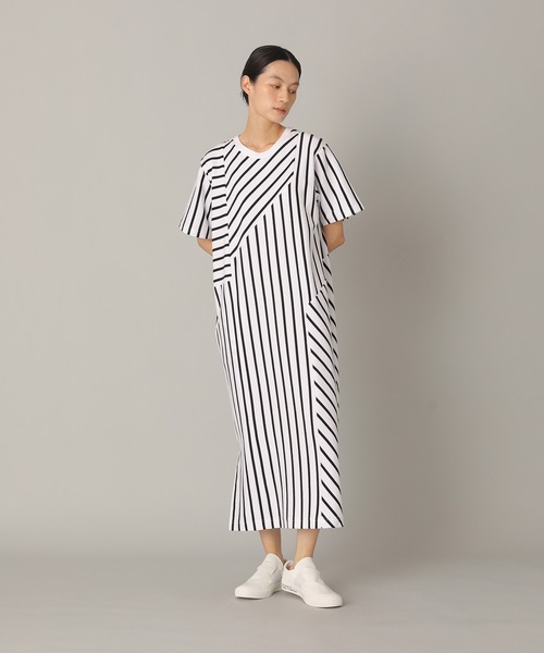 ZUCCa ズッカ ワークコットン ボーダー ワンピース｜ロングワンピース  