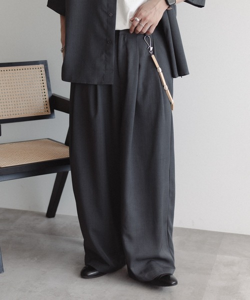 epnok（エプノック）の「リネンライクワイドスラックス（スラックス・メンズ・グレイッシュブルー/チャコールグレー/ライトグレー・LARGE/MEDIUM/SMALL）」の3枚目の写真