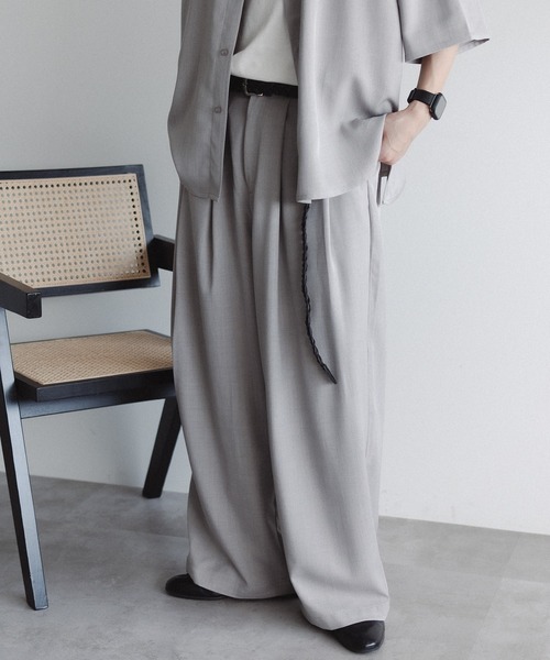 epnok（エプノック）の「リネンライクワイドスラックス（スラックス・メンズ・グレイッシュブルー/チャコールグレー/ライトグレー・LARGE/MEDIUM/SMALL）」の15枚目の写真