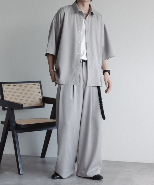 epnok（エプノック）の「リネンライクワイドスラックス（スラックス・メンズ・グレイッシュブルー/チャコールグレー/ライトグレー・LARGE/MEDIUM/SMALL）」の18枚目の写真