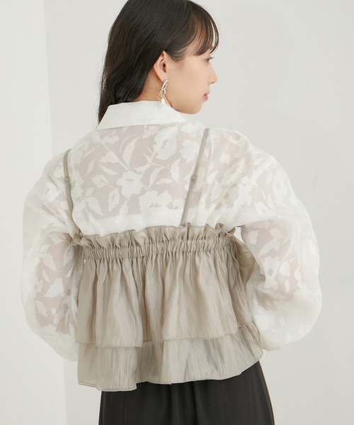 papier ホワイト フリルビスチェ LIAN｜フリルビスチェドッキングT | Rakuten Fashion(楽天